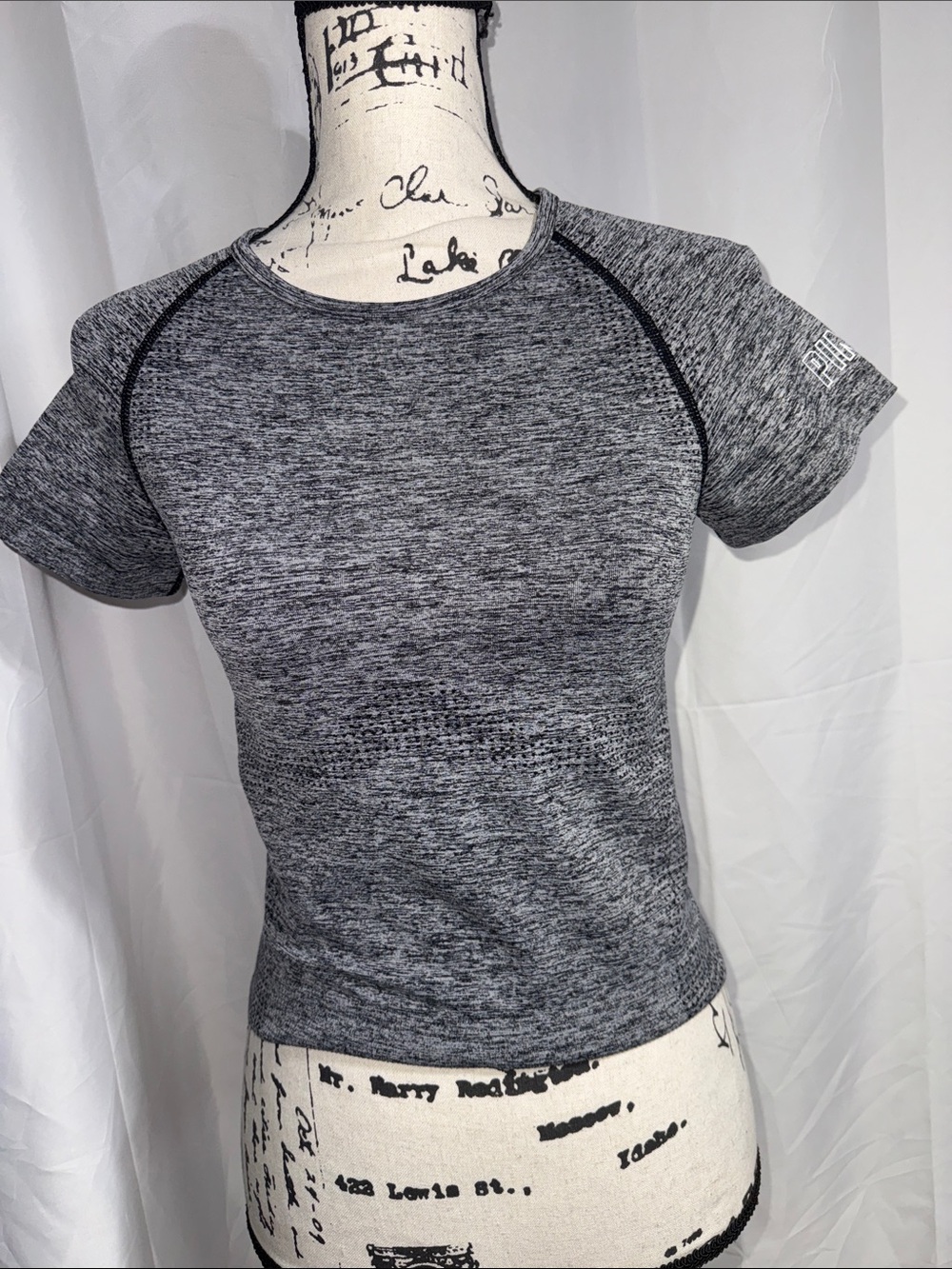 PINK Victoria's Secret Grey Heather Performance Short Sleeve Tee